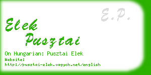 elek pusztai business card